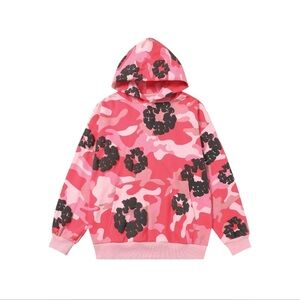 Denim Tears Pink Camo Cotton Wreath Zip Hoodie Size M